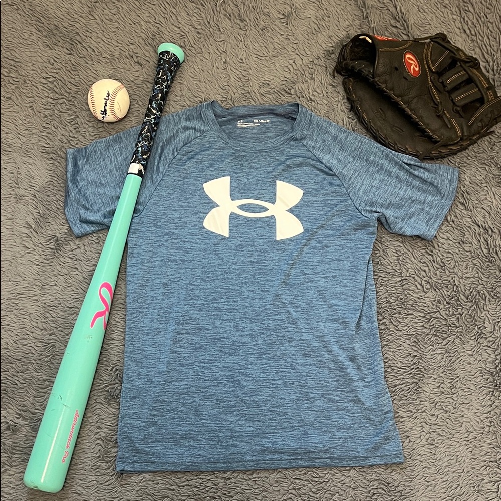 Under Armour Kids Heather Blue Tee